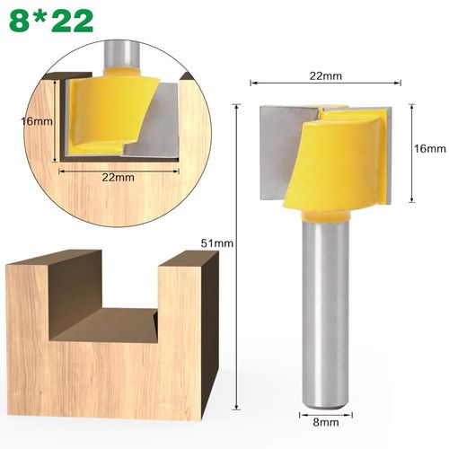 8x22mm Mche De Dfonceuse En Carbure Massif, Outils Pour Le Bois, 8mm, Outils De Fraisage Cnc Pour Le Bois, 1 Pice 