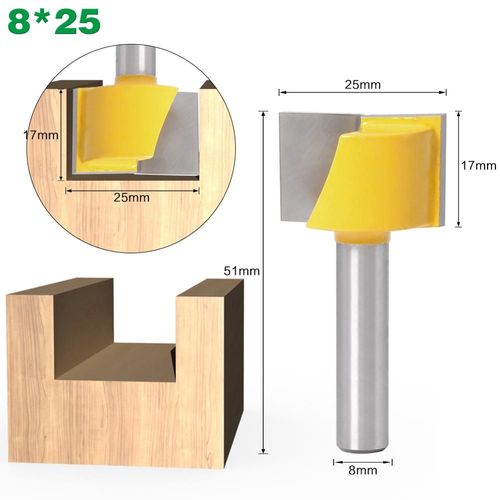 8x25mm Mche De Dfonceuse En Carbure Massif, Outils Pour Le Bois, 8mm, Outils De Fraisage Cnc Pour Le Bois, 1 Pice 