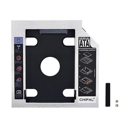 9.5 mm non LED - CHIPAL 2nd HDD Caddy aluminium Optibay SATA 3.0 botier de disque dur botier DVD adaptateur 2.5 SSD 2 to pour ordinateur portable cd rom