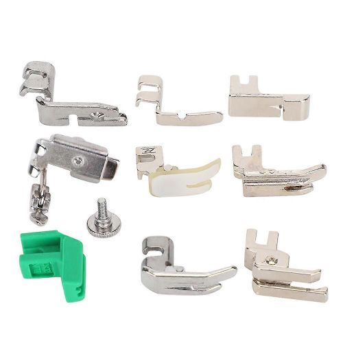 9 Pcs/Set Mnage Pied-De-Biche Kit Roul Ourlet Compensateur Pieds Ensemble Accessoires Pour Ancienne Machine  Coudre  Pdale Avec Vis