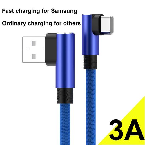 90 Degrs 7a 100w Cble Usb Type C De Charge Ultra Rapide Pour Huawei P20 P30 P40 Pro Mate 20 30 40 Xiaomi Mi 12 13 Redmi Poco Oneplus 9 10 11 Samsung S21 S22 Chargeur De Donnes - Type Blue 3a-2m