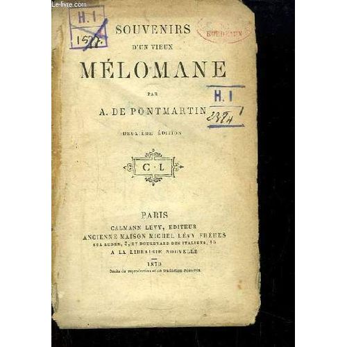 Souvenirs D'un Vieux Mélomane.