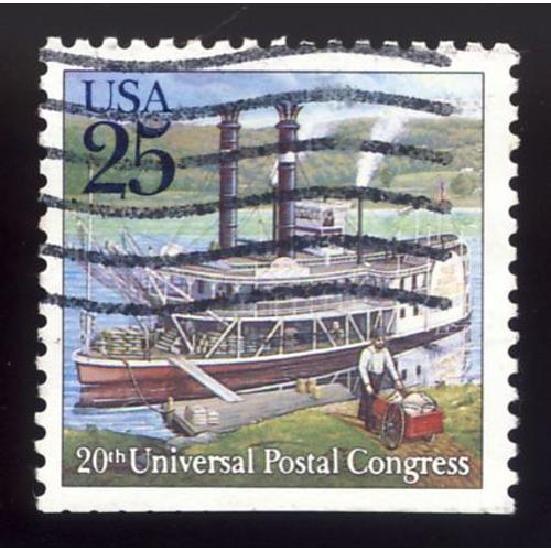 Timbre U S A, 20th Universal Postal Congress, U S A 25 Cents, Oblitéré