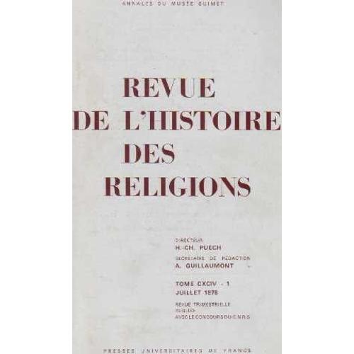 Revue De L'histoire Des Religions 97e Année