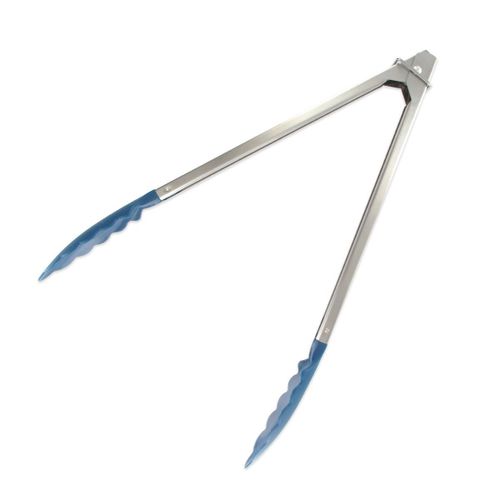 Fackelmann 670439 Pince À Servir, Pince Longue De Cuisine, Pince Pour Servir, Acier Inoxydable, Plastique, Bleu, 30,4 X 3,9 X 2,6 Cm