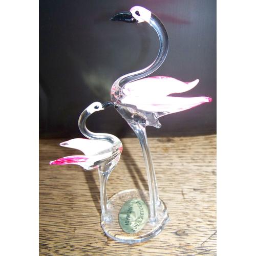 Flamants roses en verre filé