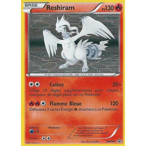 Reshiram Base Holo - Pokemon - Noir Et Blanc - 130 Pv - Bw004 - Promo