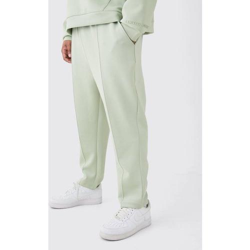 Plus Slim Tapered Cropped Scuba Jogger Homme - Vert - Xxxxxl, Vert