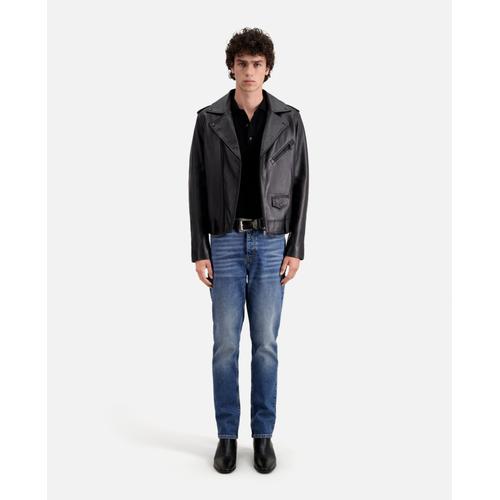 Blouson Biker En Cuir Noir - Xl