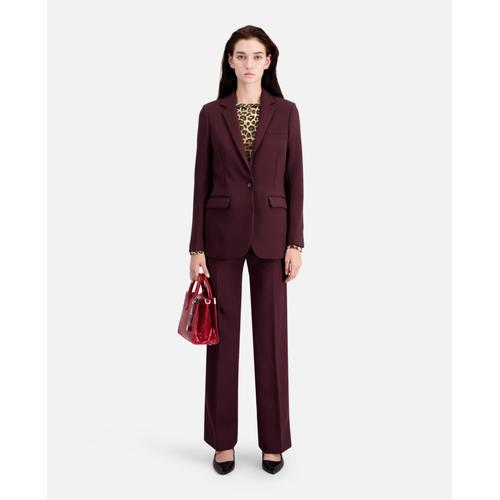 Veste Tailleur Bordeaux En Crêpe - 38