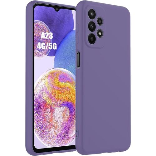 Coque Pour Samsung Galaxy A23 4g/5g - Protection Silicone Liquide Mat Antichoc Slim - Violet Foncé - Booling