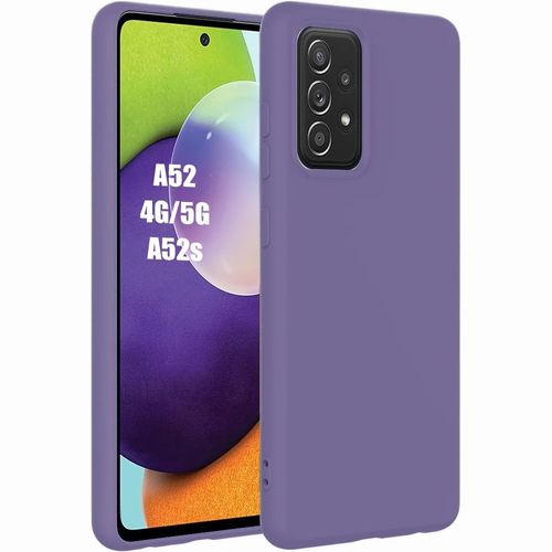 Coque Pour Samsung Galaxy A52s 5g, A52 4g/5g - Protection Silicone Liquide Violet Foncé Effet Mat - Booling