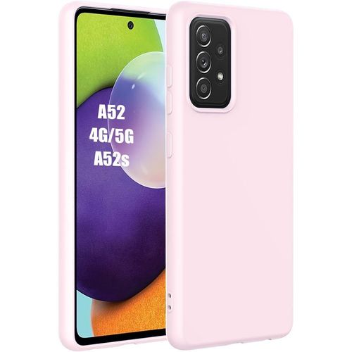 Coque Pour Samsung Galaxy A52s 5g, A52 4g/5g - Protection Silicone Liquide Effet Mat Rose Clair - Booling