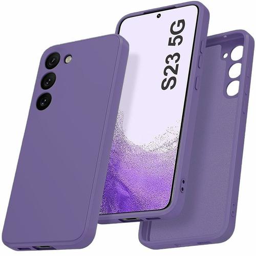 Coque Silicone Pour Samsung Galaxy S23 - Mat Protection Ultra Slim Souple Violet Foncé - Booling