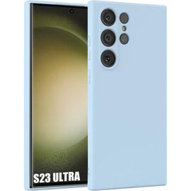 Coque Pour Samsung Galaxy S23 Ultra, Silicone Mat Protection Ultra Slim Souple - Bleu Ciel - Booling