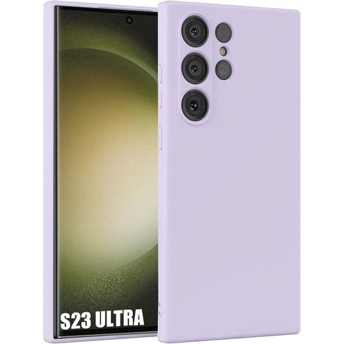 Coque Pour Samsung Galaxy S23 Ultra - Protection Silicone Liquide Mat Antichoc Slim - Violet - Booling