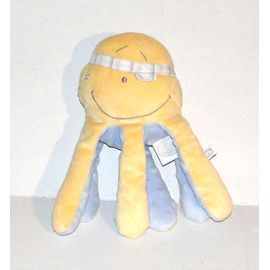 Doudou Pieuvre Jaune Bleu Noukies