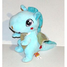 Peluche Dragon Bleu Clair Doré - Doudou Fizzy 20 Cm