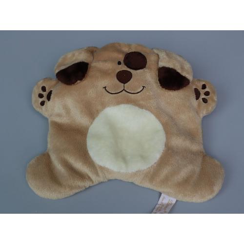 Doudou Chien Semi Plat Beige Marron Tiamo