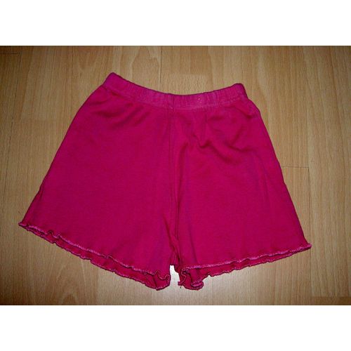 Short Rose Uni Avec Franges Sur Jambes Sweet Heart Taille 2 Ans (24 Mois)