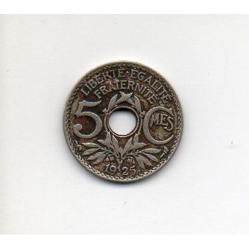 5 Centimes 1925 Lindauer Cupro-Nickel Petit Module