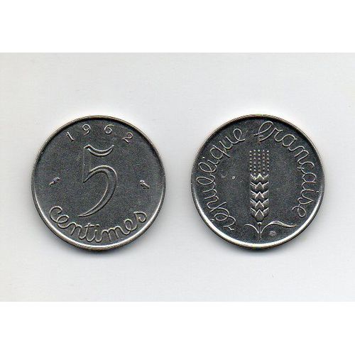 5 Centimes 1962 Épi  Atelier De Gravure Acier Inox