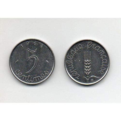 5 Centimes 1964 Épi Atelier De Gravure Acier Inox