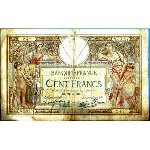Billet De Banque De 100frs,"L'agriculture Et Le Commerce