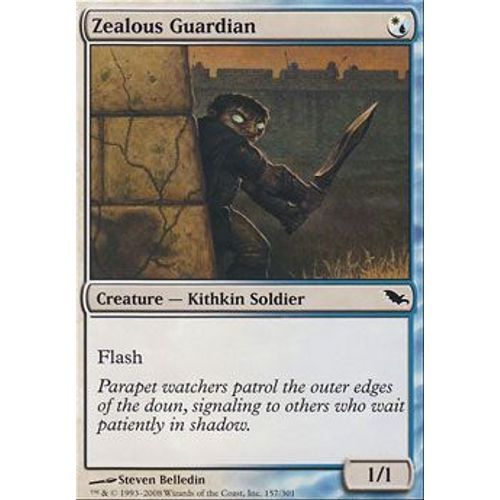 Vigile Zélé ( Zealous Guardian ) - Magic Mtg - Sombrelande Vf Mint 157 - C