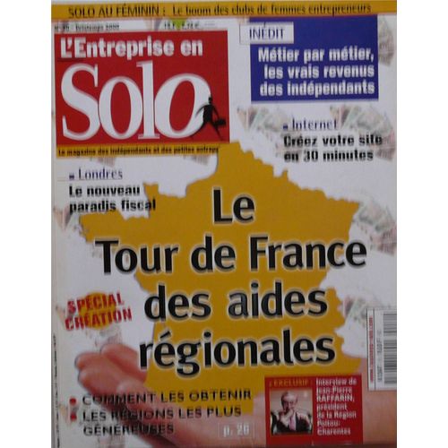 L'entreprise En Solo N° 10 : Le Tour De France Des Aides Régionales