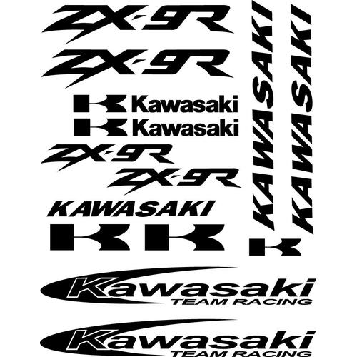 Stickers, Autocollants, Planche De 14 Stickers Kawasaki Zx-9r