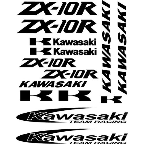 Stickers, Autocollants, Planche De 14 Stickers Kawasaki Zx-10r