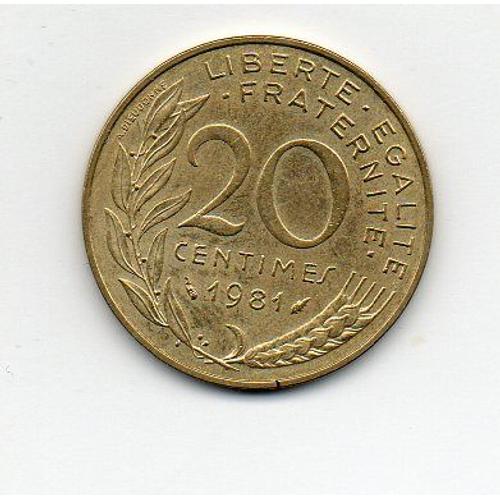 20 Centimes 1981 Marianne Lagriffoul Et Dieudonné