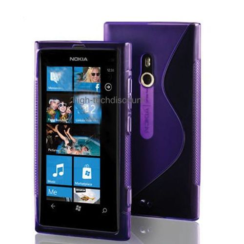 Housse Etui Coque Silicone Gel "S-Line" Mauve Pour Nokia Lumia 800