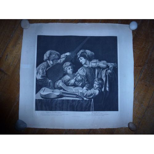 Chalcographie Du Louvre"Concert De Musique"Par Steph Picart Romanus D'apres Le Dominicain, Xixe