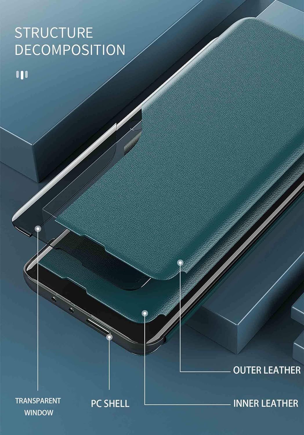 Coque Pour Xiaomi Redmi Note 10 Pro, Smart View Coque Rabat ... - 4