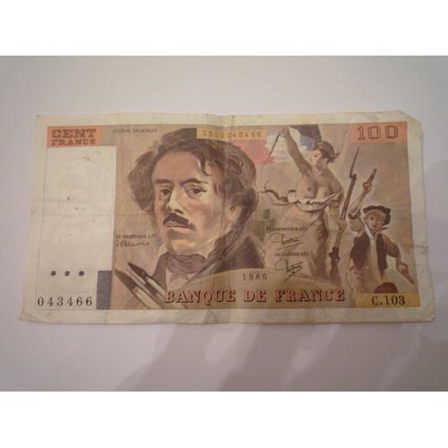 Billet Delacroix 100 Francs 1986 C.103