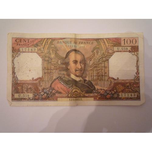 Billet Corneille 100 Francs 1971 U.559