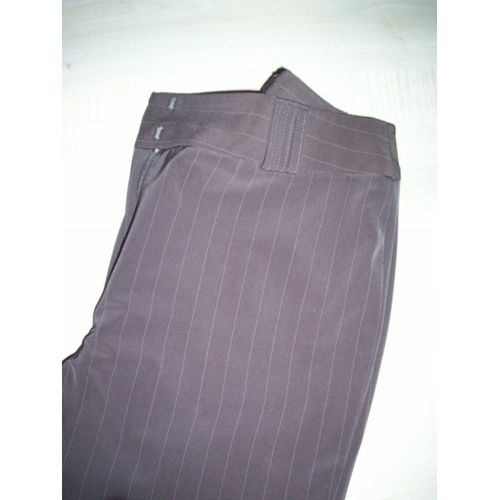 Pantalon Fluide Noir Fines Rayures Blanches