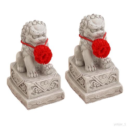 Statue de chien Foo, 2 pièces, petite Figurine de chiens Fu pour entrée de