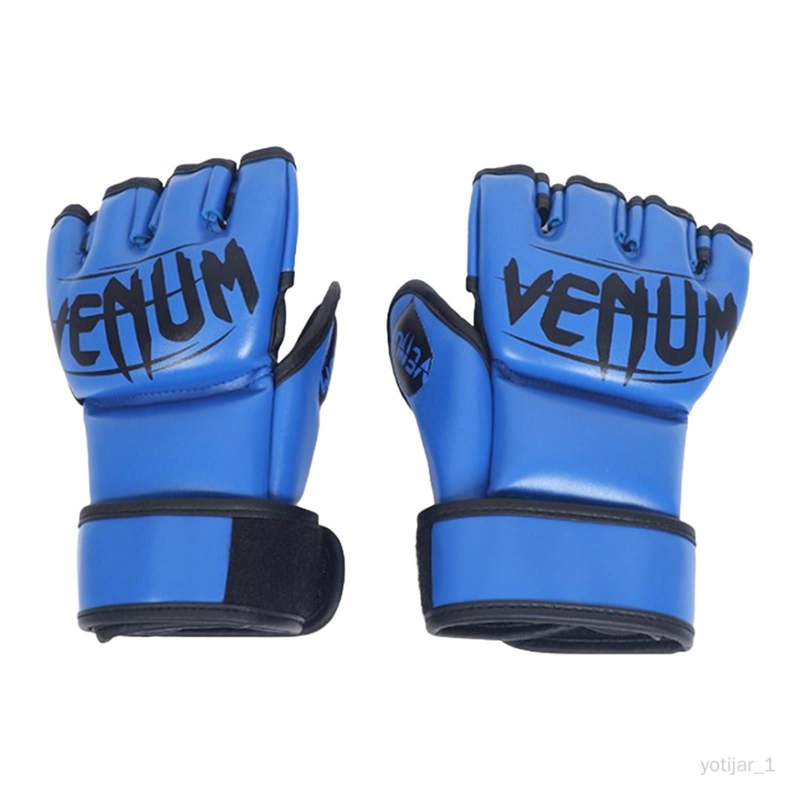 Gants De Demi-Doigt, Gants De Sparring Durables Pour Les Sports Bleu