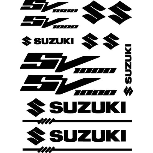 Stickers, Autocollants Planche De 12 Stickers Suzuki Sv 1000