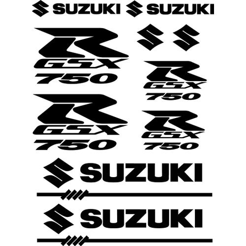 Stickers, Autocollants, Planche De 10 Stickers Suzuki 750 Gsxr