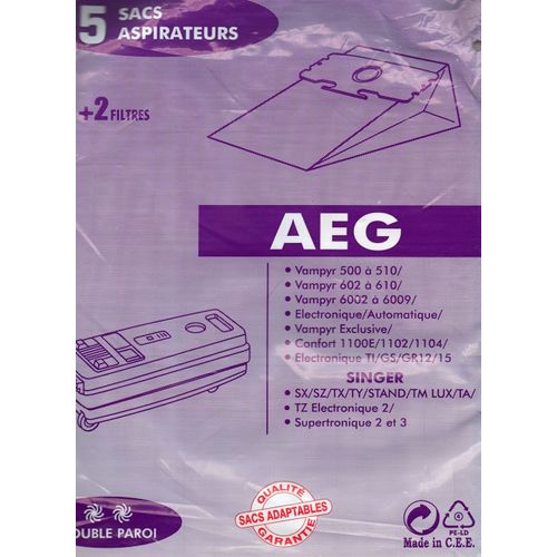Lot de sacs pour aspirateurs AEG/Singer