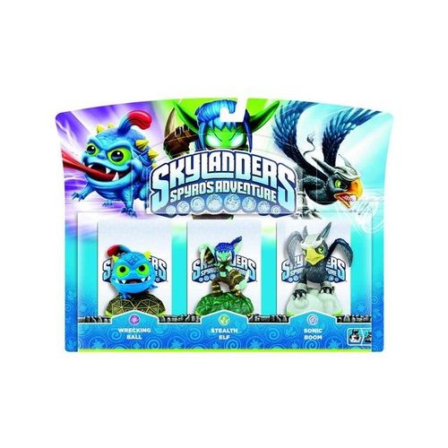 Figurine Skylanders : Spyro's Adventure - Stealth Elf + Wrecking Ball + Sonic Boom