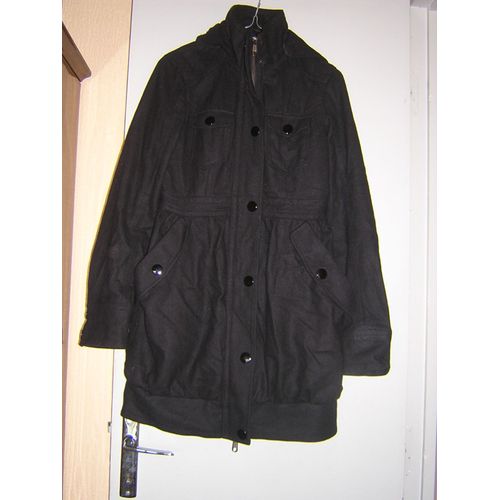 Veste Longue À Capuche Amovible Bershka Taille M 36/38.Laine 50% Polyester 30% Viscose 20%.