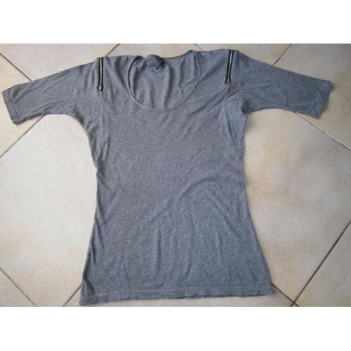 Tee-Shirt Manches Courtes Gris Taille M Marque Naf Naf