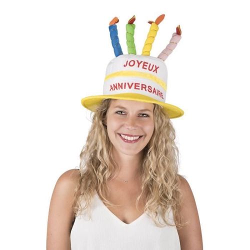 Chapeau Velours Adulte Gâteau Joyeux Anniversaire - Ptit Clown - Accessoire - Intérieur