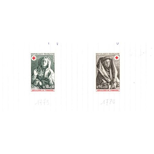 Timbres Croix Rouge . Surtaxe . 1973 .