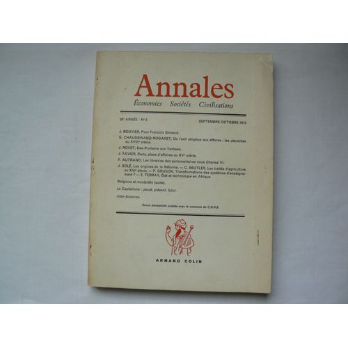 Annales Economies Sociétés Civilisations. 28e Année, N°5. Septembre/Octobre 1973